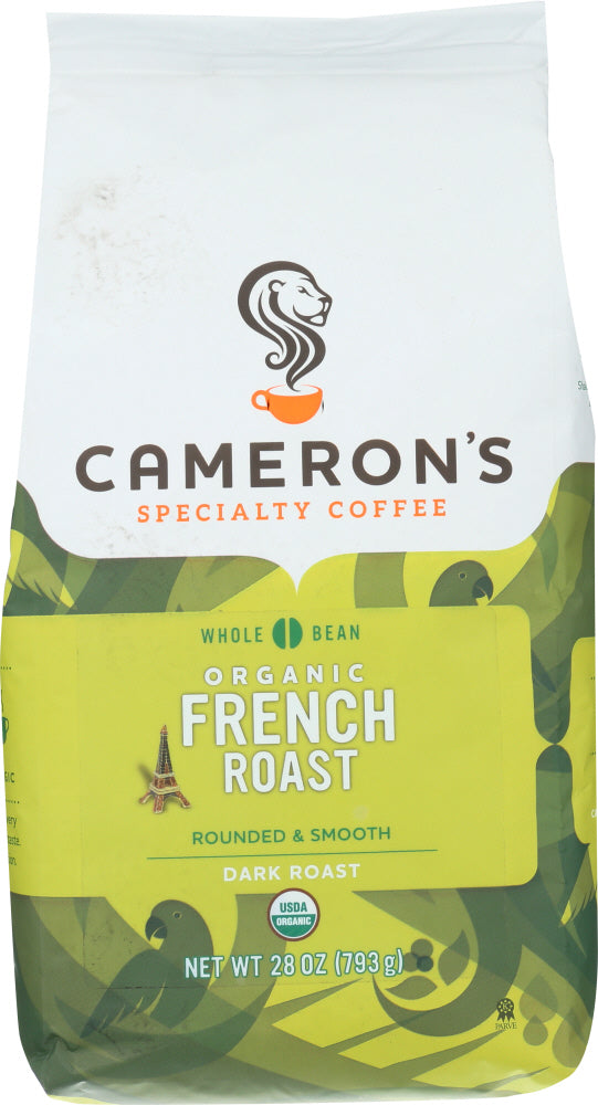 CAMERONS COFFEE: Organic French Roast Whole Bean Coffee, 28 oz - Vending Business Solutions