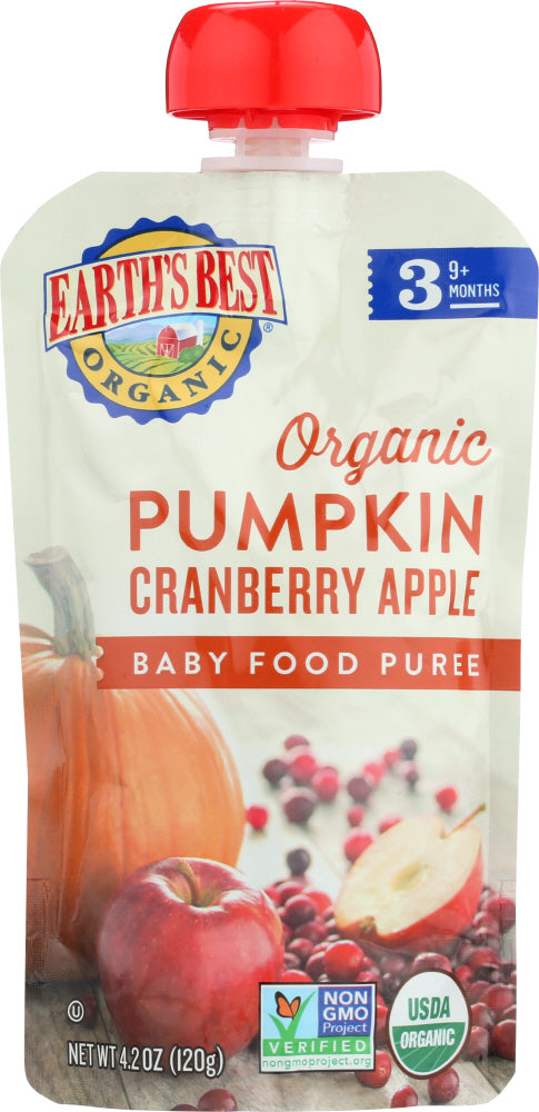 EARTH'S BEST: Organic Baby Food Stage 3 Pumpkin Cranberry Apple, 4.2 Oz - Vending Business Solutions