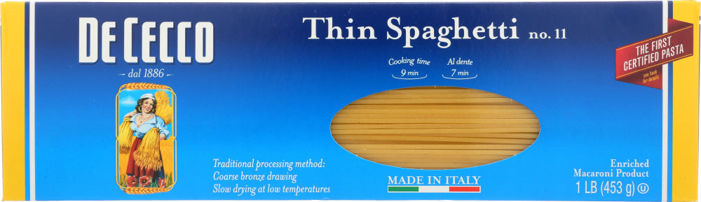 DE CECCO: Pasta Spaghetti Thin, 16 oz - Vending Business Solutions
