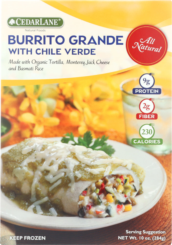 CEDARLANE: Burrito Grande with Chili Verde Sauce, 10 oz - Vending Business Solutions