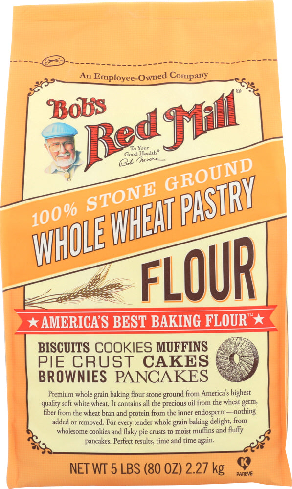 BOB'S RED MILL: Stone Ground Whole Wheat Pastry Flour, 5 lb - Vending Business Solutions