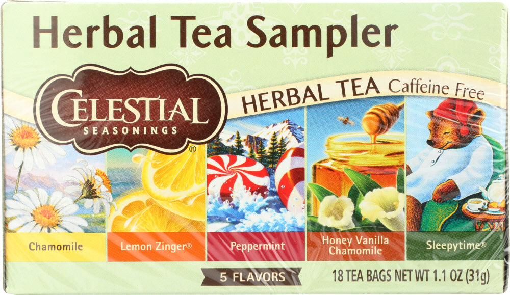 CELESTIAL SEASONINGS: Herbal Tea Sampler Caffeine Free 18 Tea Bags, 1.0 oz - Vending Business Solutions