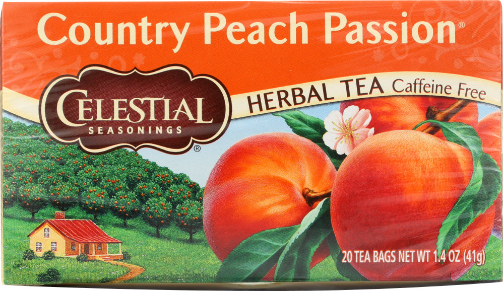 CELESTIAL SEASONINGS: Country Peach Passion Herbal Tea Caffeine Free, 20 bg - Vending Business Solutions