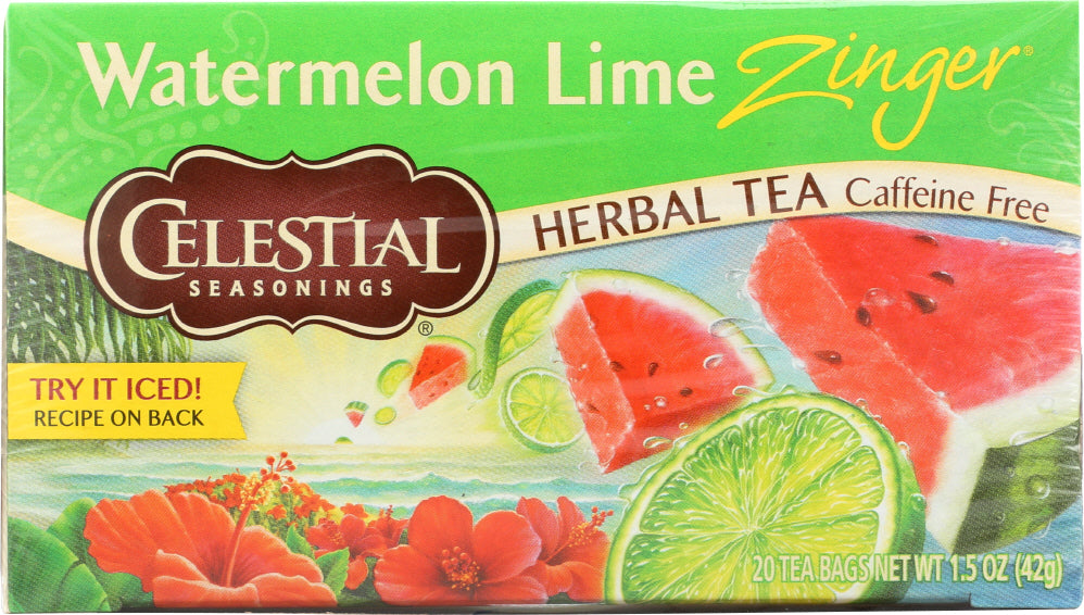 CELESTIAL SEASONINGS: Watermelon Lime Zinger Tea Pack of 20, 1.5 oz - Vending Business Solutions