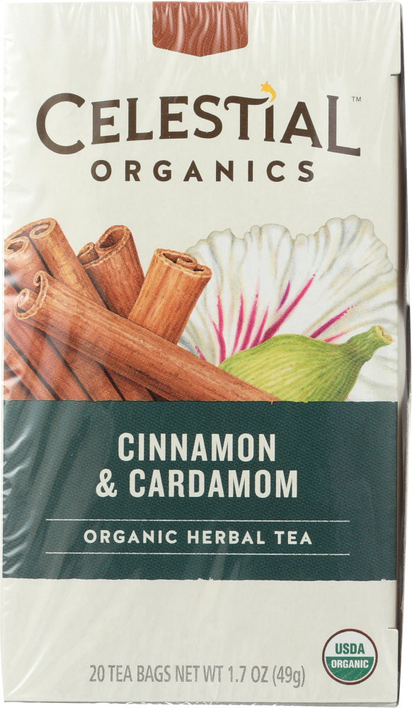 CELESTIAL SEASONINGS: Organic Herbal Tea Cinnamon & Cardamom Pack of 20, 1.7 oz - Vending Business Solutions