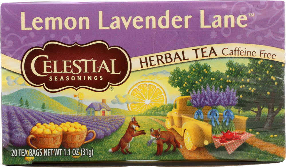 CELESTIAL SEASONINGS: Lemon Lavender Lane Herbal Tea Pack of 20, 1.1 oz - Vending Business Solutions