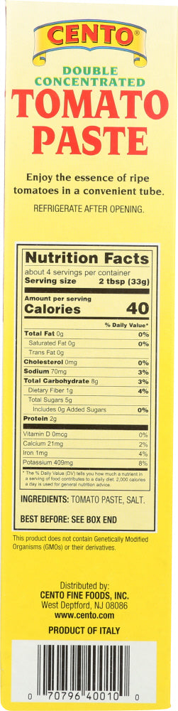 CENTO: Double Concentrated Tomato Paste, 4.56 oz - Vending Business Solutions