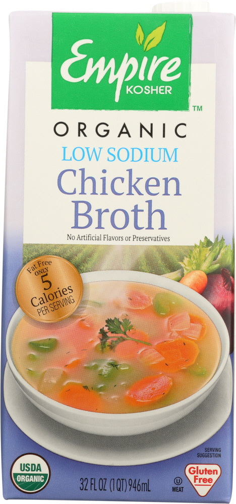 EMPIRE KOSHER: Chicken Broth Low Sodium, 32 oz - Vending Business Solutions
