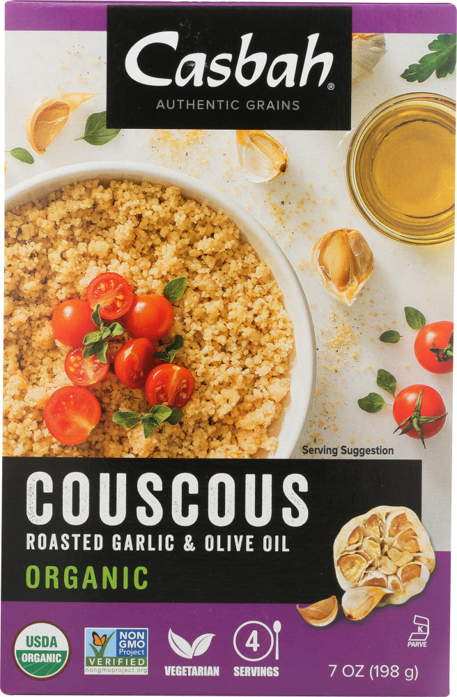 CASBAH: Organic Roasted Garlic & Olive Oil Couscous, 7 oz - Vending Business Solutions