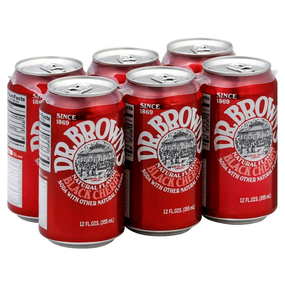 DR BROWNS: Black Cherry Soda 6-12 fl oz, 72 fl oz - Vending Business Solutions