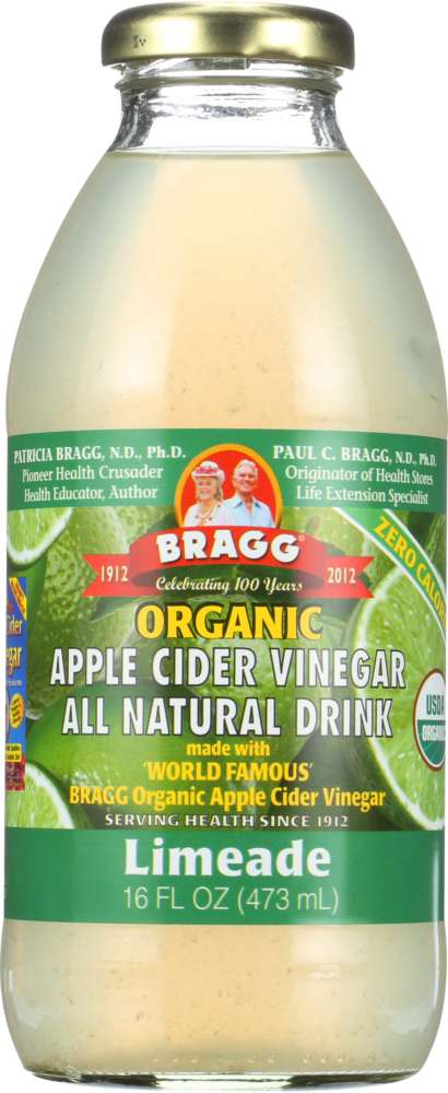 BRAGG: Organic Apple Cider Vinegar All Natural Drink Limeade, 16 oz - Vending Business Solutions