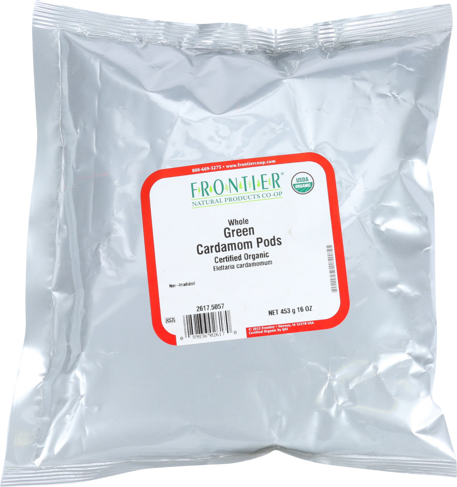 FRONTIER HERB: Organic Cardamom Pods Green Whole, 16 oz - Vending Business Solutions