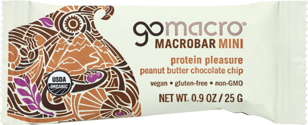 GOMACRO: Peanut Butter Chocolate Chip Bar Mini, 0.9 oz - Vending Business Solutions