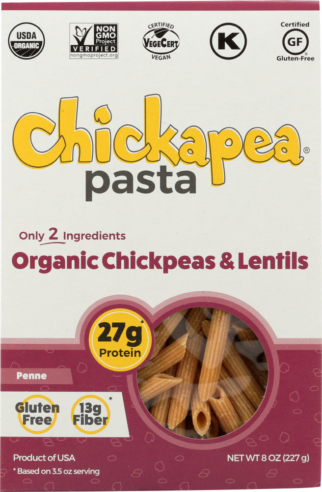 CHICKAPEA: Organic ChickPea and Red Lentil Pasta Penne, 8 oz - Vending Business Solutions