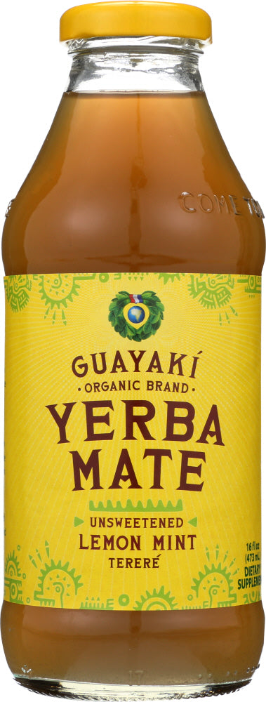 GUAYAKI: Yerba Mate Unsweetened Lemon Mint Terere, 16 fl oz - Vending Business Solutions