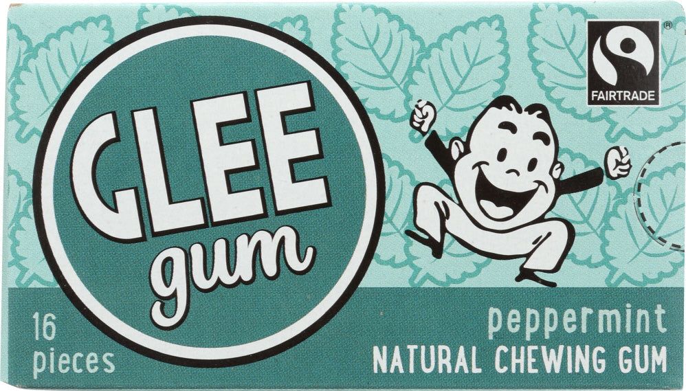 GLEE GUM: All Natural Chewing Gum Peppermint, 16 pc - Vending Business Solutions