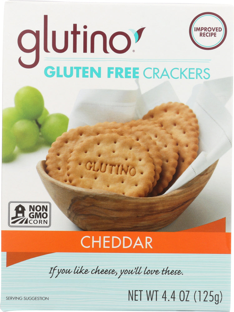 GLUTINO: Gluten Free Crackers Cheddar, 4.4 oz - Vending Business Solutions
