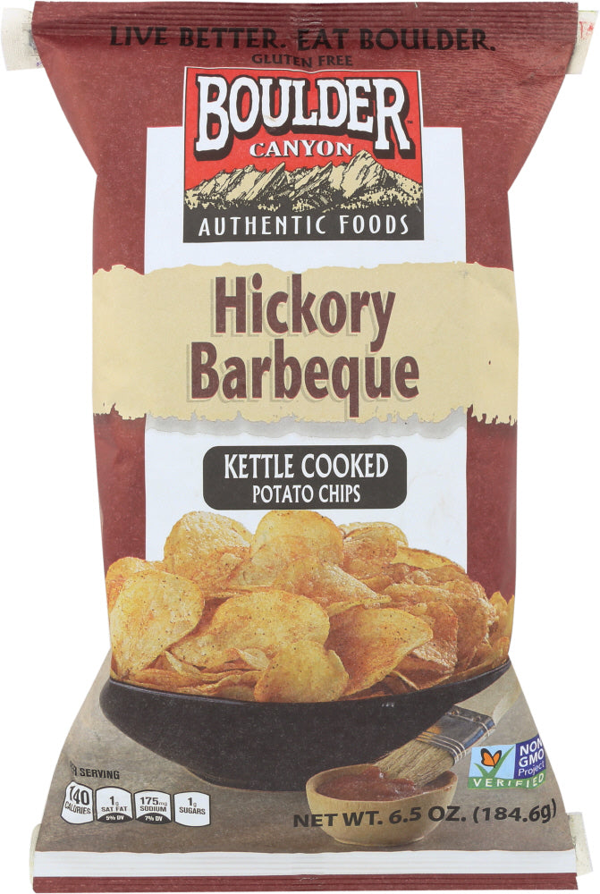 BOULDER CANYON: Hickory Barbeque Kettle Cooked Potato Chips, 6.5 oz - Vending Business Solutions