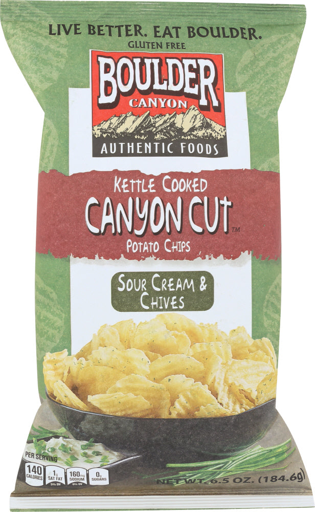 BOULDER CANYON: Chips Kettle Cooked Sour Cream & Chives, 6.5 oz - Vending Business Solutions