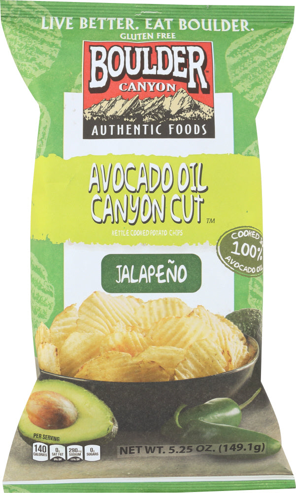 BOULDER CANYON: Avocado Oil Canyon Cut Potato Chips Jalapeno, 5.25 oz - Vending Business Solutions