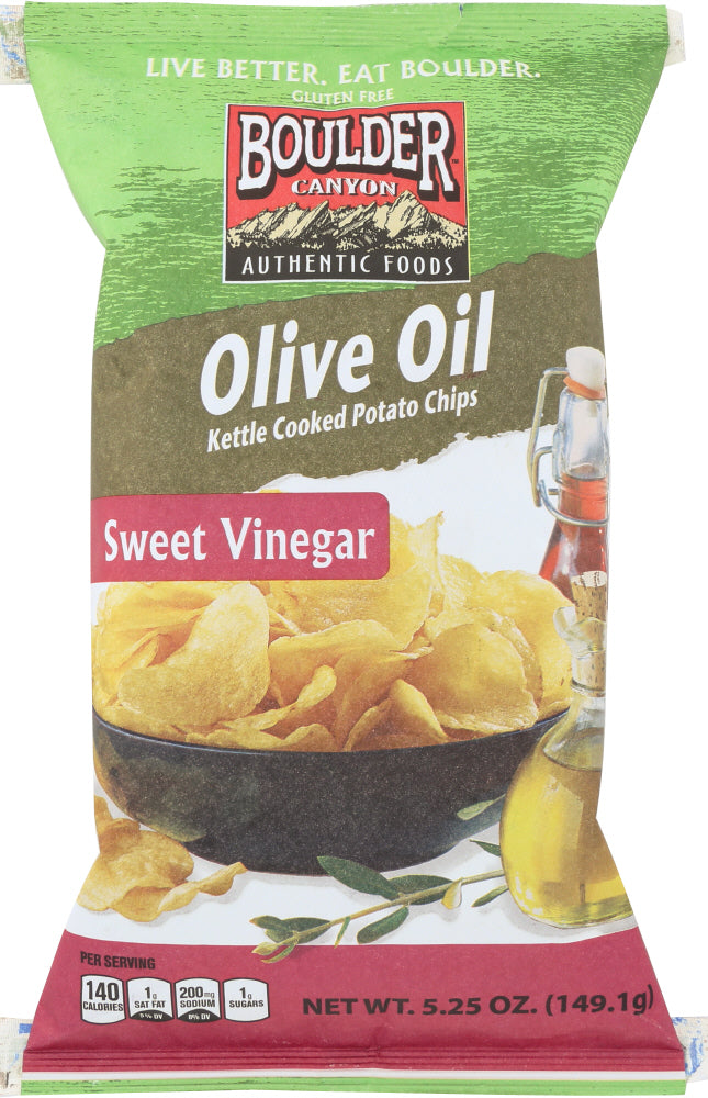 BOULDER CANYON: Olive Oil Sweet Vinegar Kettle Cooked Potato Chips, 5.25 oz - Vending Business Solutions