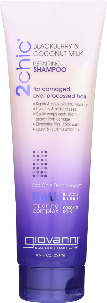GIOVANNI: Cosmetics 2Chic Repairing Shampoo Blackberry & Coconut Milk, 8.5 Oz - Vending Business Solutions