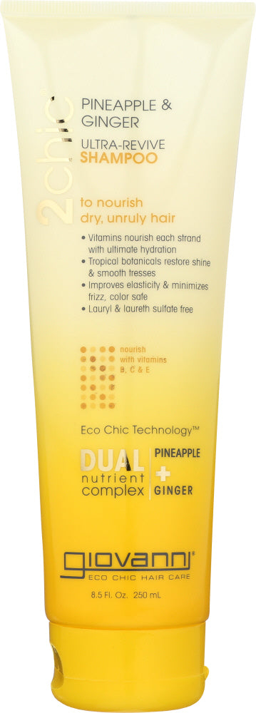 GIOVANNI COSMETICS: 2Chic Ultra-Revive Shampoo Pineapple & Ginger, 8.5 oz - Vending Business Solutions