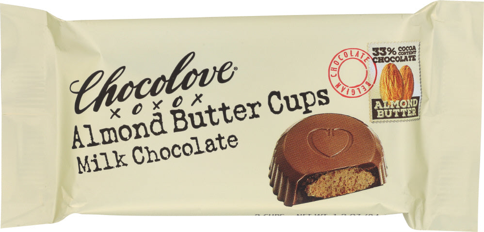 CHOCOLOVE: Almond Butter Cups Milk Chocolate, 1.2 oz - Vending Business Solutions