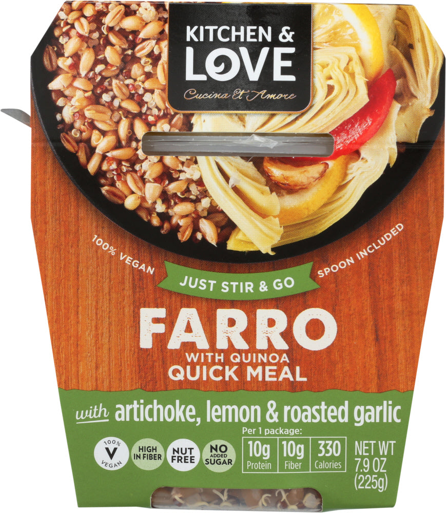 CUCINA & AMORE: Farro Meal Artichoke Lemon Roasted Garlic, 7.9 oz - Vending Business Solutions