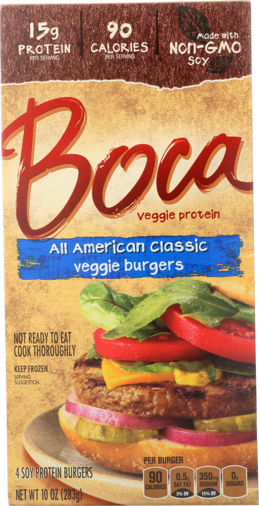 BOCA: All American Classic Veggie Burgers, 10 oz - Vending Business Solutions