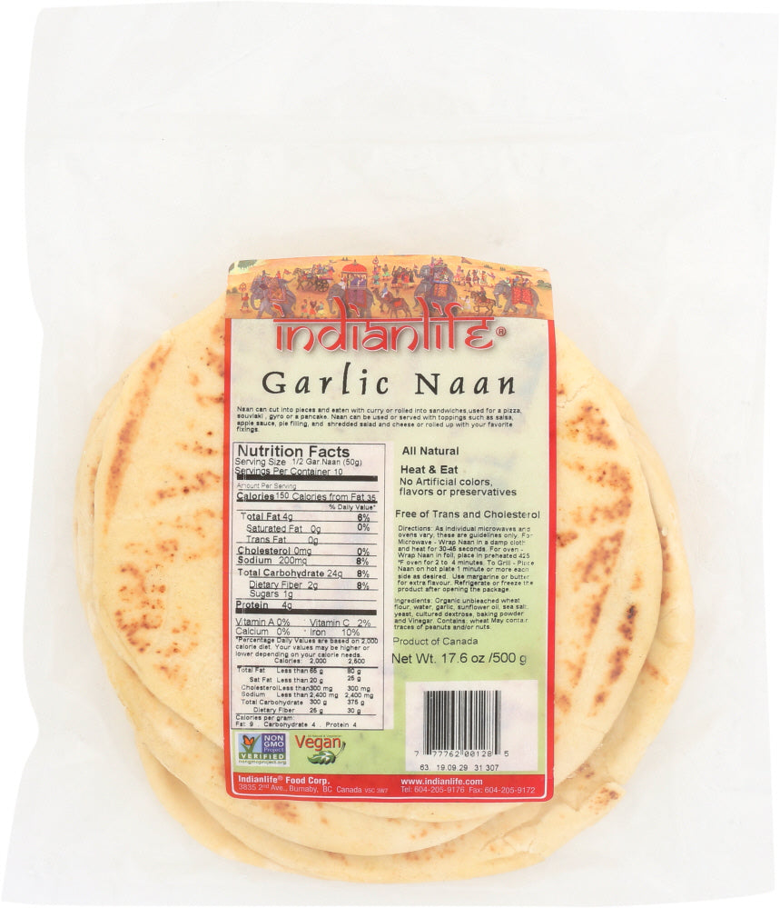 INDIANLIFE: Garlic Naan - Non GMO, 500 gm - Vending Business Solutions