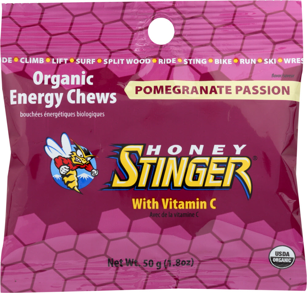 HONEY STINGER: Organic Energy Chews Pomegranate Passion, 1.8 Oz - Vending Business Solutions