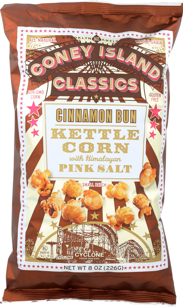 CONEY ISLAND CLASSICS KETTLE CORN: Cinnamon Bun Kettle Corn, 8 oz - Vending Business Solutions