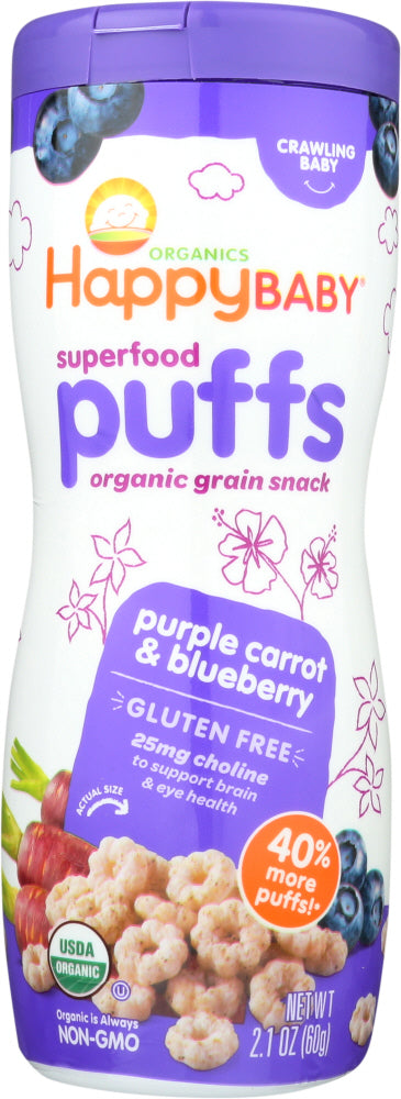 HAPPY BABY: Puff Blueberry Purple Carrot Organic, 2.1 oz - Vending Business Solutions