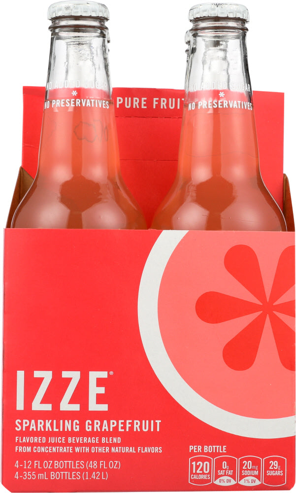 IZZE BEVERAGE: Sparkling Grapefruit Juice 4 count (12 oz each), 48 oz - Vending Business Solutions