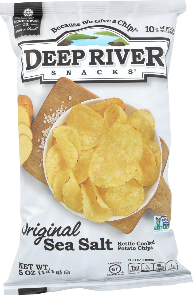 DEEP RIVER: Kettle Cooked Potato Chips Salted Original, 5 oz - Vending Business Solutions