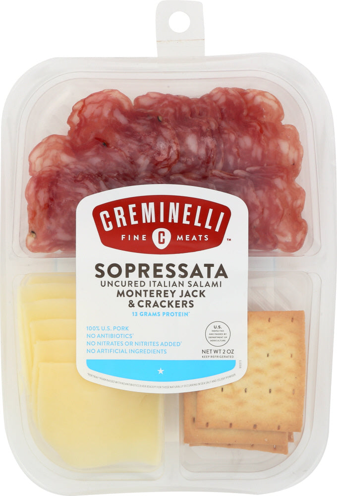 CREMINELLI FINE MEATS: Sopressata Monterey Jack & Crackers, 2 oz - Vending Business Solutions