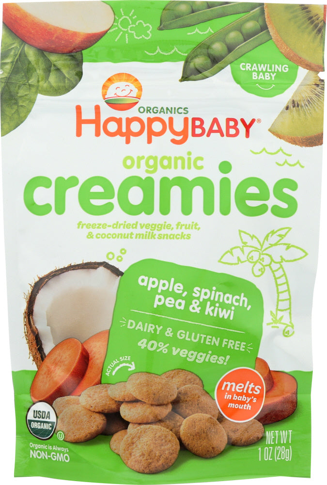 HAPPY BABY: Creamies Apple Spinach Pea and Kiwi, 1 oz - Vending Business Solutions