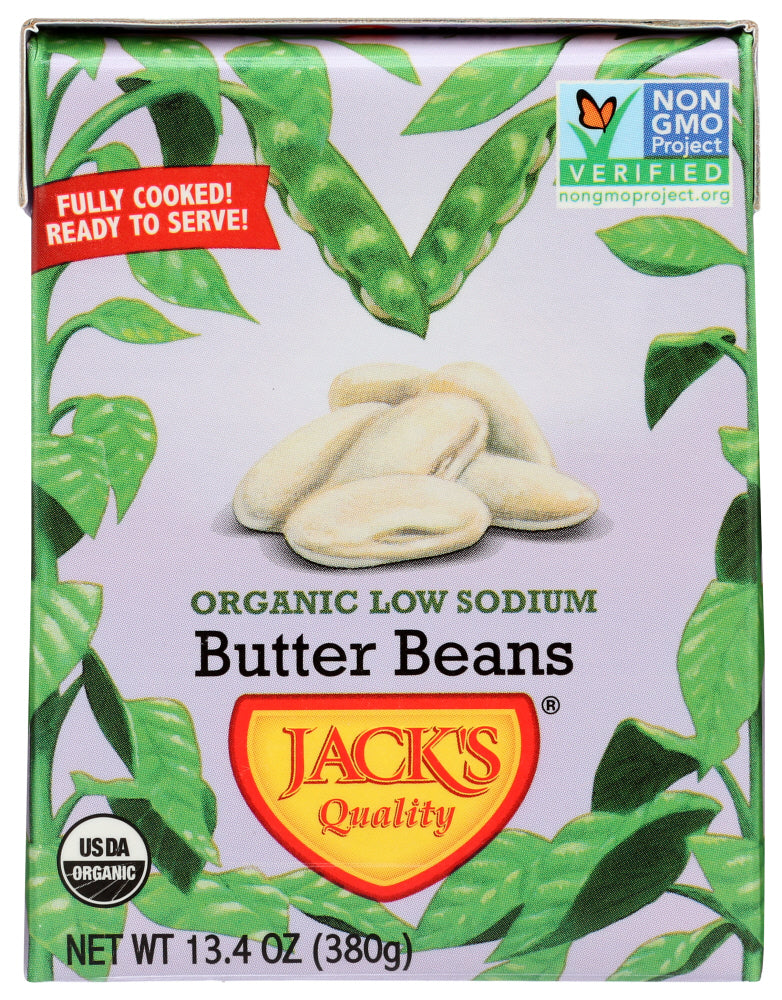 JACKS QUALITY: Organic Low Sodium Butter Beans, 13.4 oz - Vending Business Solutions