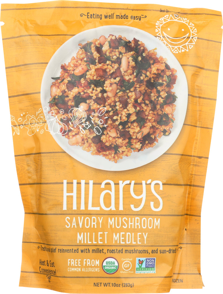 HILARYS EAT WELL: Organic Savory Mushroom Whole Grain Medley, 10 oz - Vending Business Solutions