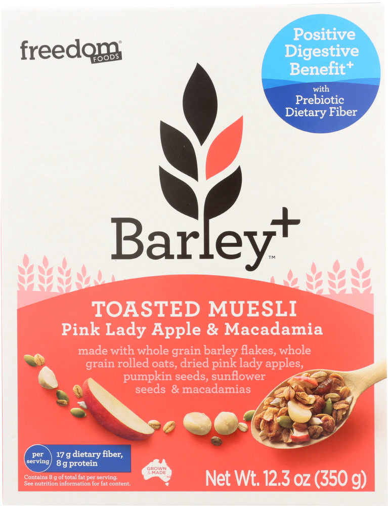 FREEDOM FOODS: Barley Plus Pink Lady Macadamia Cereal, 12.3 oz - Vending Business Solutions