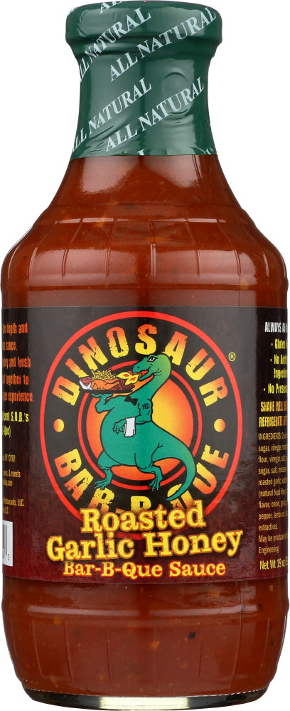 DINOSAUR: Sauce Honey Bar-B-Que Roasted Garlic, 19 oz - Vending Business Solutions