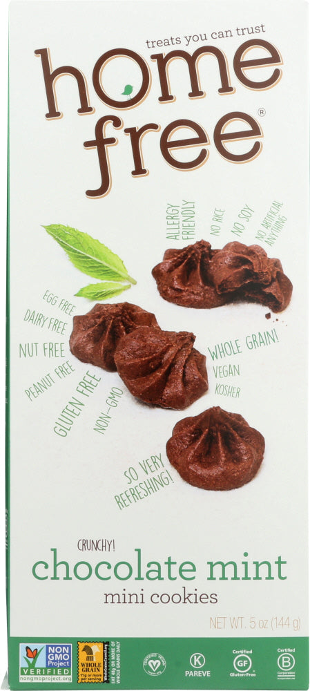 HOMEFREE: Chocolate Mint Mini Cookies Gluten Free, 5 oz - Vending Business Solutions
