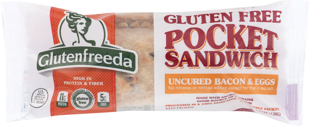 GLUTENFREEDA: Pocket Sandwich Bacon and Eggs With Cheddar, 4.5 oz - Vending Business Solutions