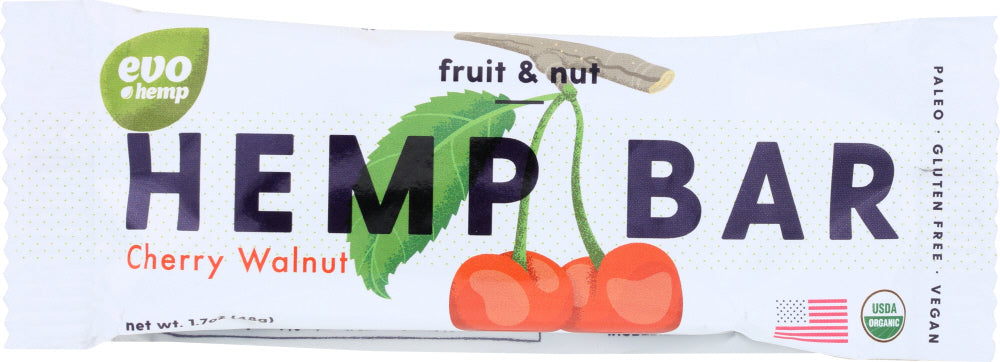 EVO HEMP: Cherry Walnut Hemp Bar, 1.7 oz - Vending Business Solutions