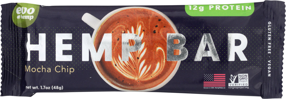 EVO HEMP: Mocha Chip Hemp Bar, 1.7 oz - Vending Business Solutions
