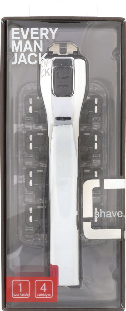 EVERY MAN JACK: Manual Razor Chrome, 1 Razor, 4 Cartridges, 6 ea - Vending Business Solutions