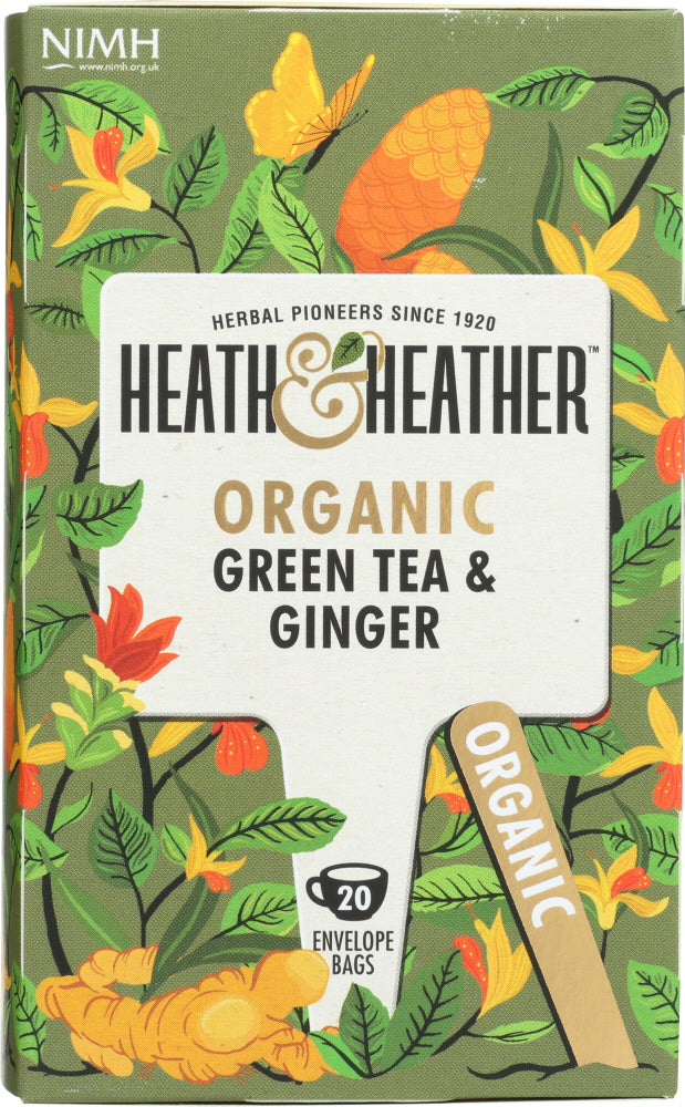 HEATH AND HEATHER: Organic Green Tea and Ginger, 20 ea - Vending Business Solutions