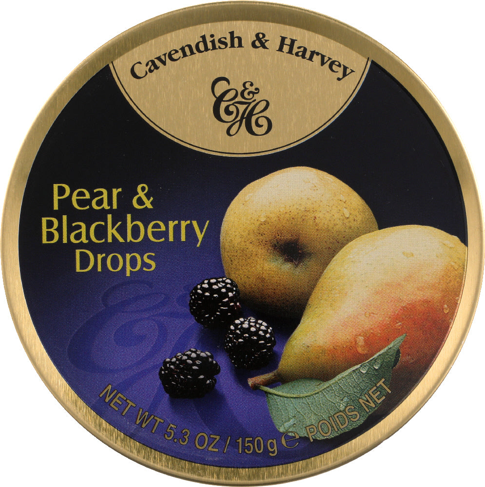 CAVENDISH & HARVEY: Candy Tin Pear & Blackberry, 5.3 oz - Vending Business Solutions