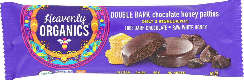 HEAVENLY ORGANICS: Double Dark Chocolate Honey Patties, 1.16 oz - Vending Business Solutions